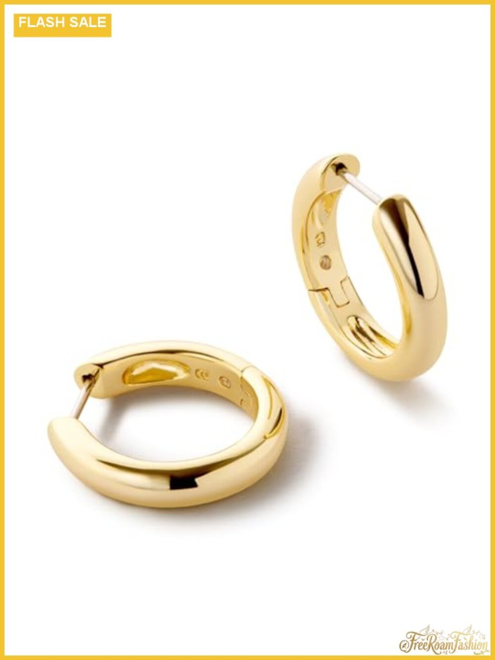 14K Gold Plated Huggie Hoop Earrings - Hypoallergenic Water-Resistant